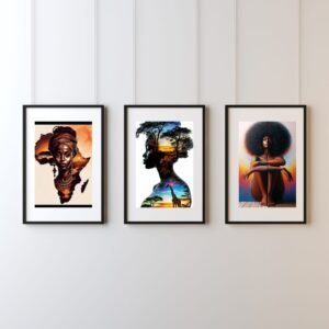 African art and nature, Black frame  12x16 (3)
